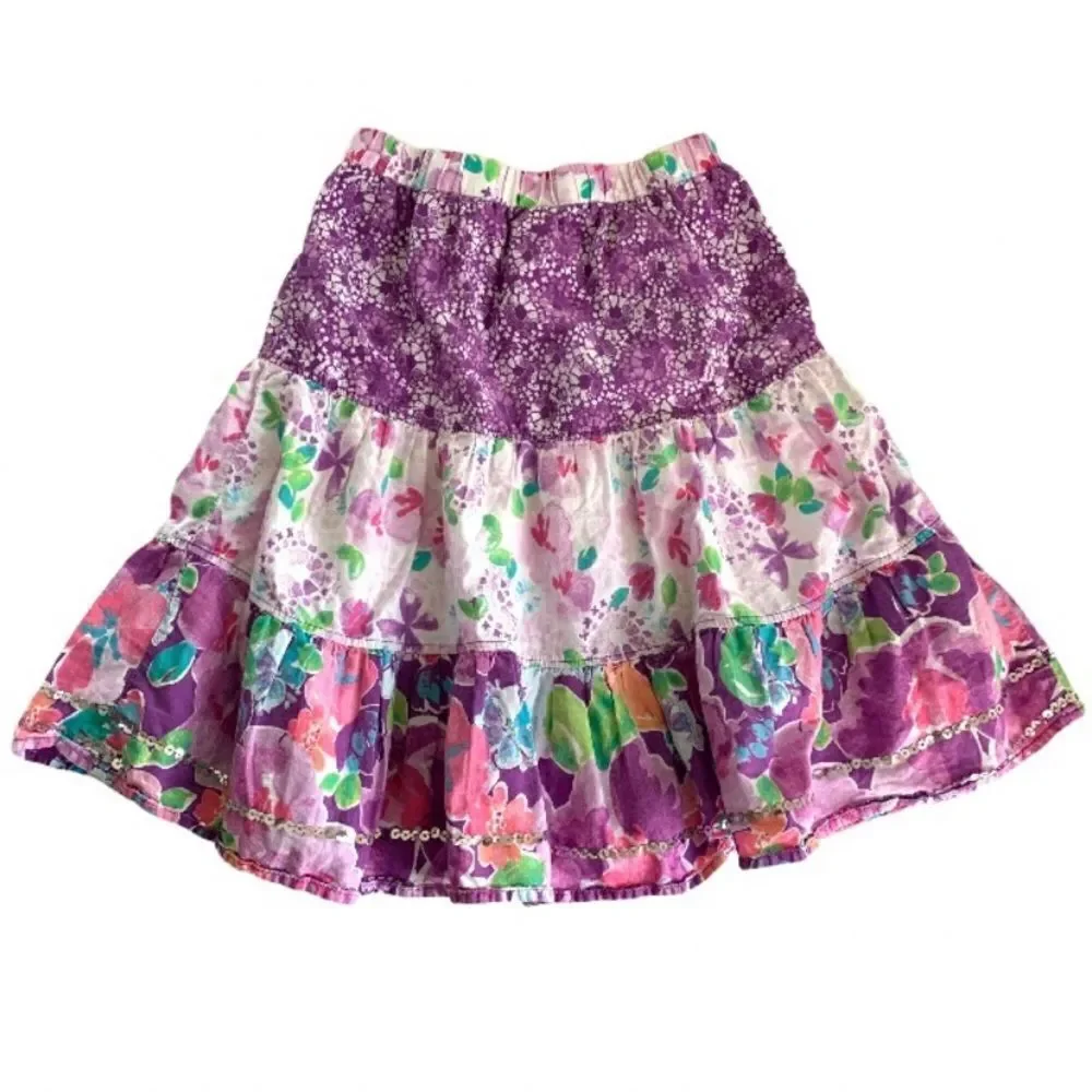 The Children’s Place Floral Tiered Sequin Skirt